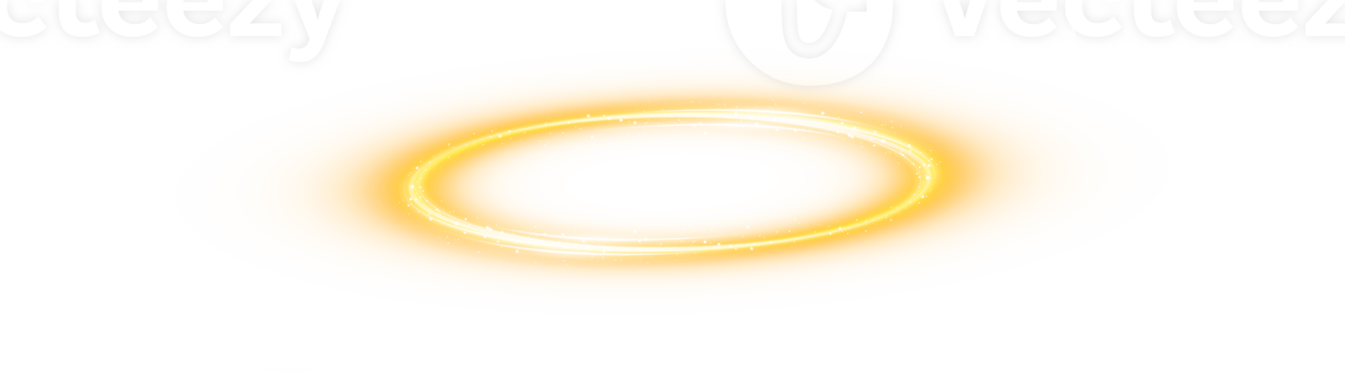 Golden halo angel ring. Light realistic halo, angel ring, Saint aureole symbol. Magic fantasy portal. Futuristic teleport. Three dimensional shiny golden nimbus. . Illustration number 30 png