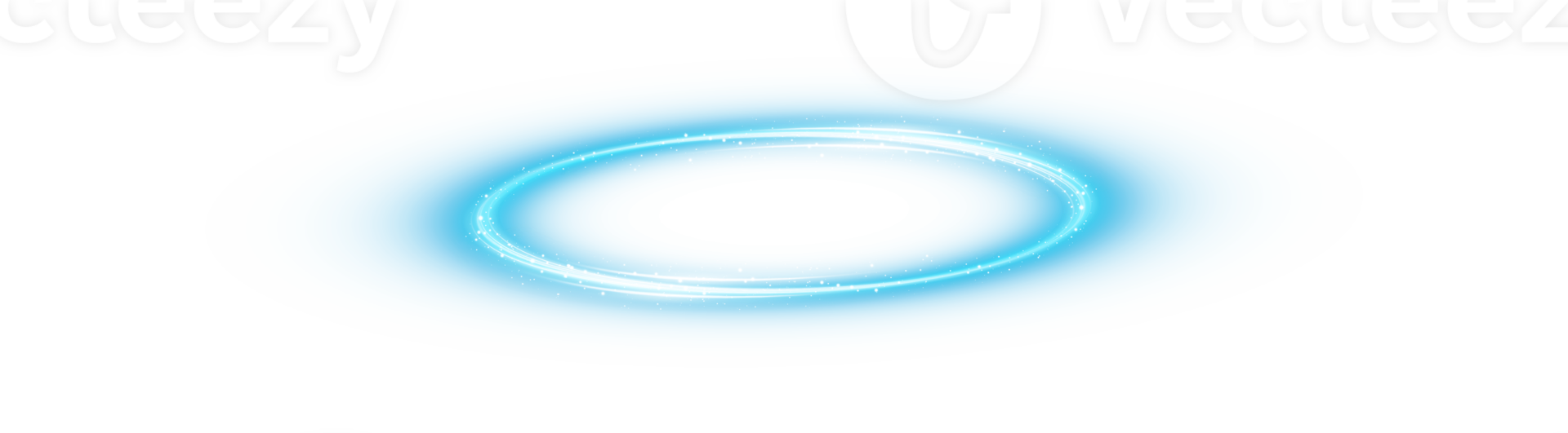 Blue halo angel ring. Light realistic halo, angel ring, Saint aureole symbol. Magic fantasy portal. Futuristic teleport.Three dimensional shiny blue nimbus. . Illustration number 28 png