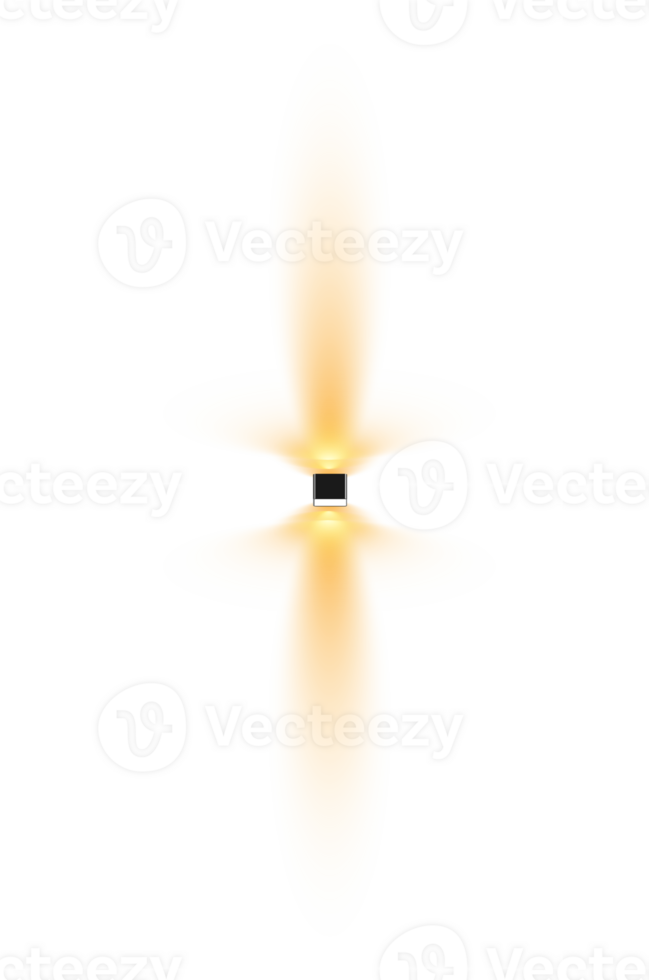 Yellow or Golden light bulb. Bright Yellow or Golden Spotlight. Scene. Stage. Podium. Light Effects. Glow light effect. Glowing lamp. . Illustration number 1 png