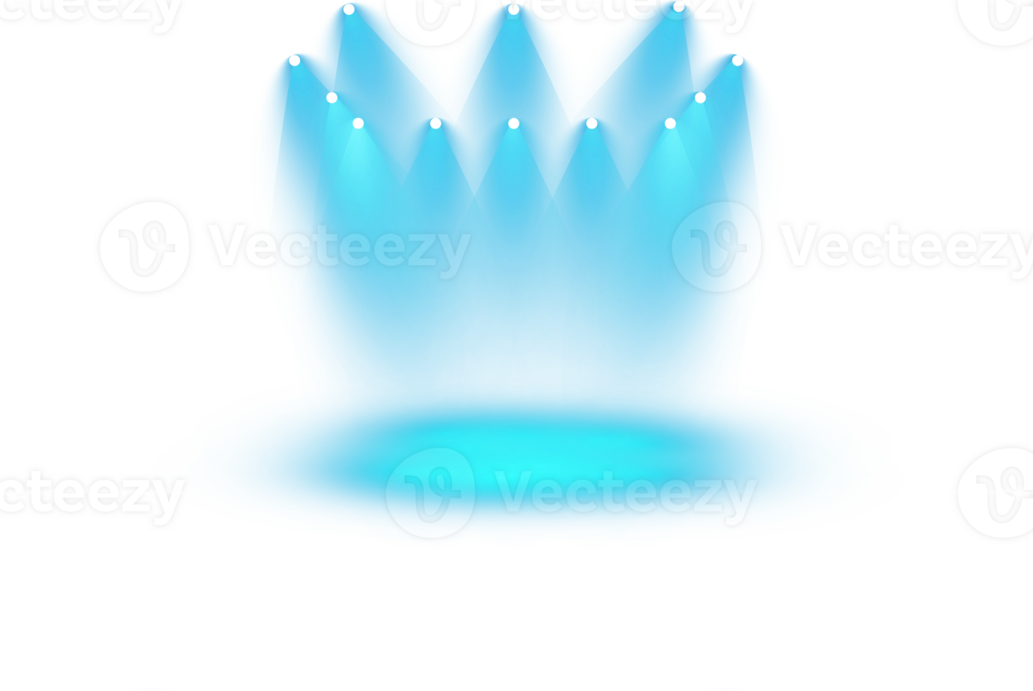 Bright blue Spotlight. Scene. Stage. Podium. Light Effects. Glow light effect. Glowing lamp. . Illustration number 473 png