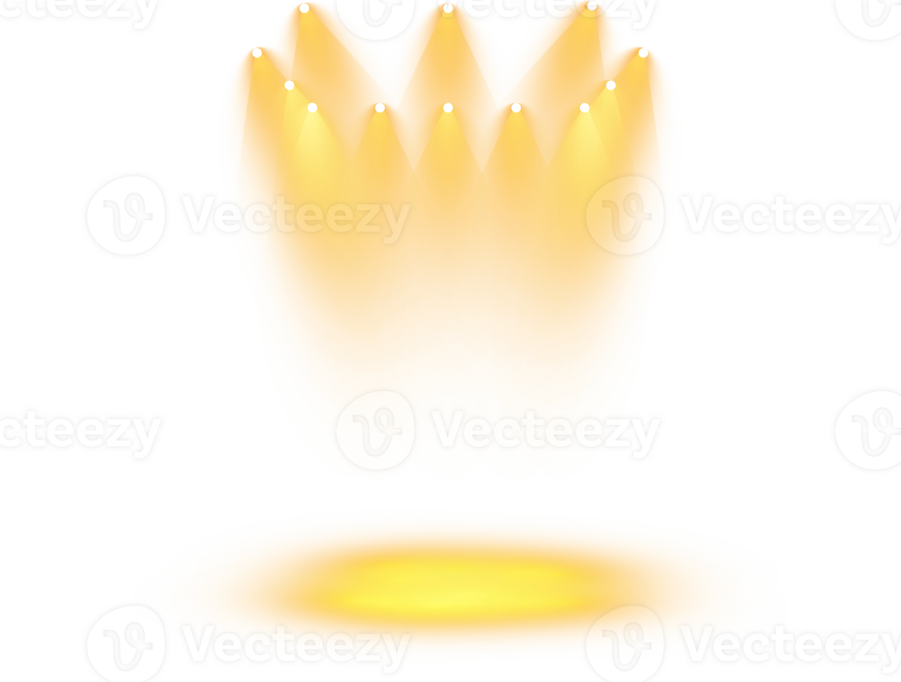 Bright Yellow or Golden Spotlight. Scene. Stage. Podium. Light Effects. Glow light effect. Glowing lamp. . Illustration number 400 png