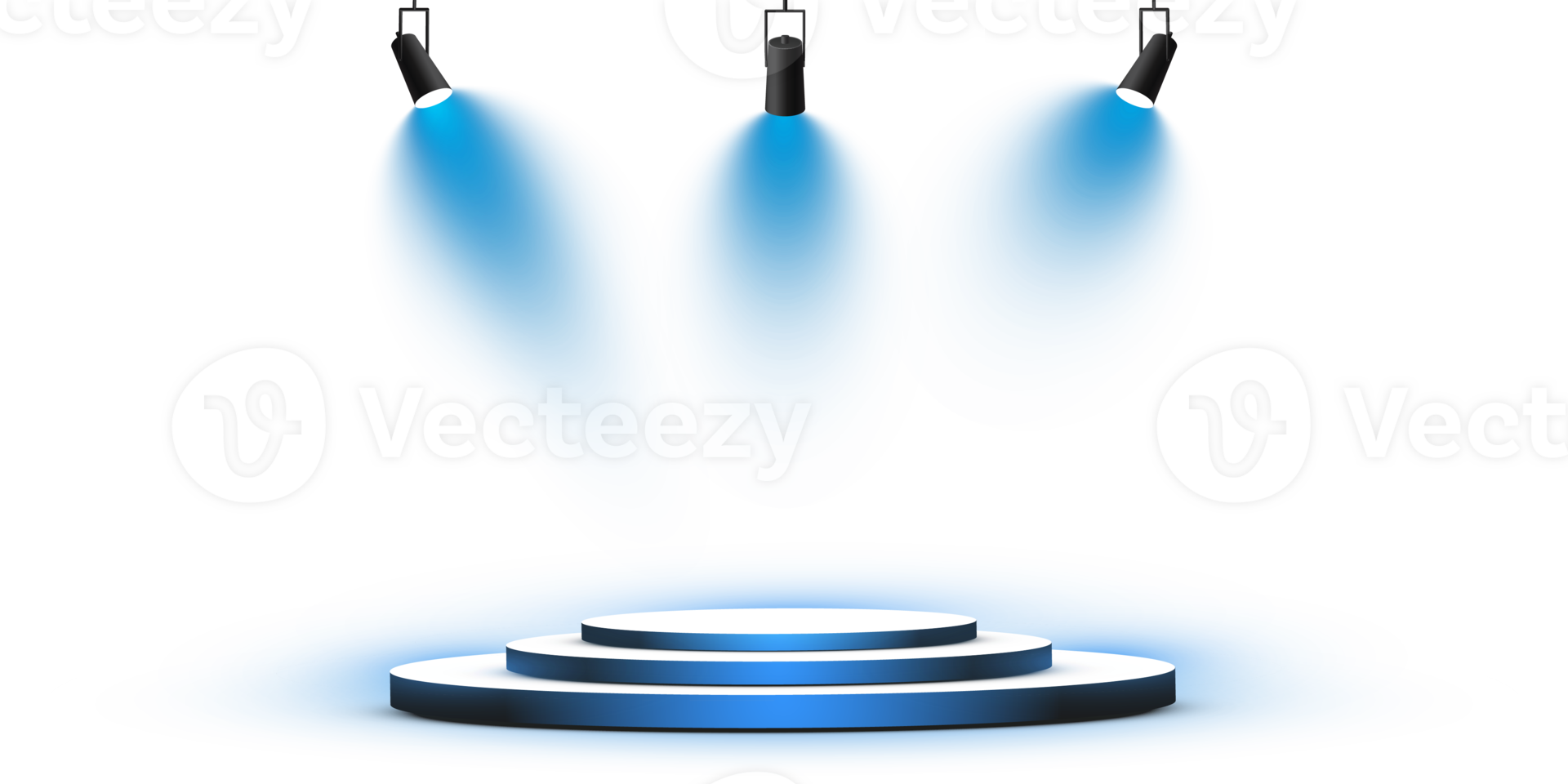 Bright blue Spotlight. Scene. Stage. Podium. Light Effects. Glow light effect. Glowing lamp. . Illustration number 450 png