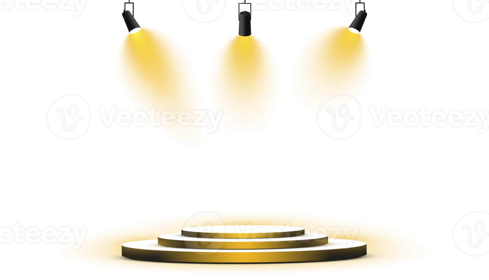 Bright Golden podium with Spotlight. Scene. Stage. Podium. Light Effects. Glow light effect. Glowing lamp. . Illustration number 8 png