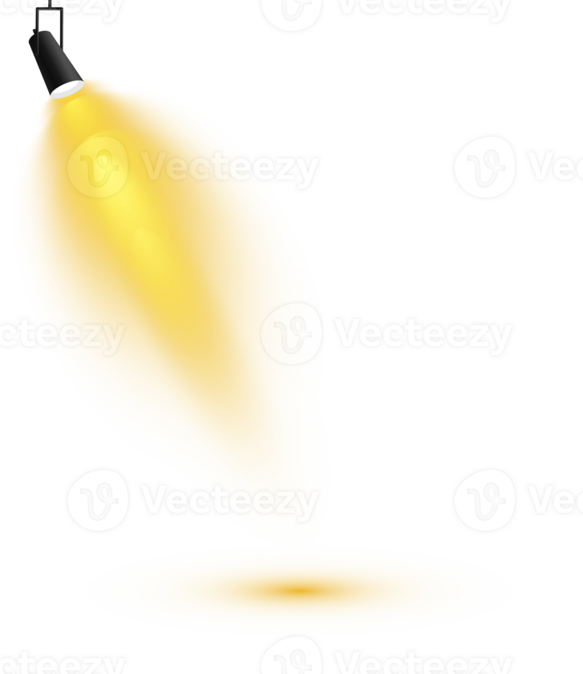 Bright Yellow or Golden Spotlight. Scene. Stage. Podium. Light Effects. Glow light effect. Glowing lamp. . Illustration number 344 png