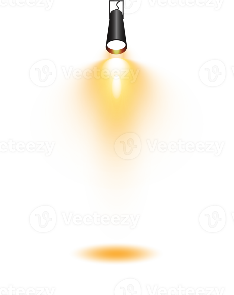 Bright Yellow or Golden Spotlight. Scene. Stage. Podium. Light Effects. Glow light effect. Glowing lamp. . Illustration number 310 png