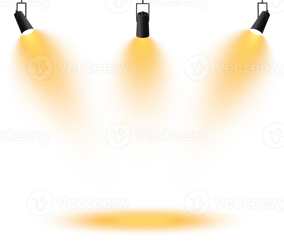 Bright Yellow or Golden Spotlight. Scene. Stage. Podium. Light Effects. Glow light effect. Glowing lamp. . Illustration number 271 png