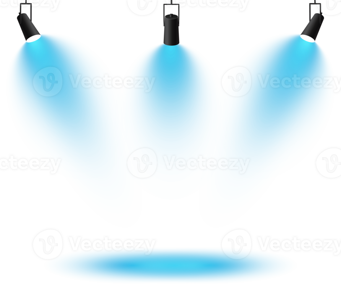 Bright blue Spotlight. Scene. Stage. Podium. Light Effects. Glow light effect. Glowing lamp. . Illustration number 489 png