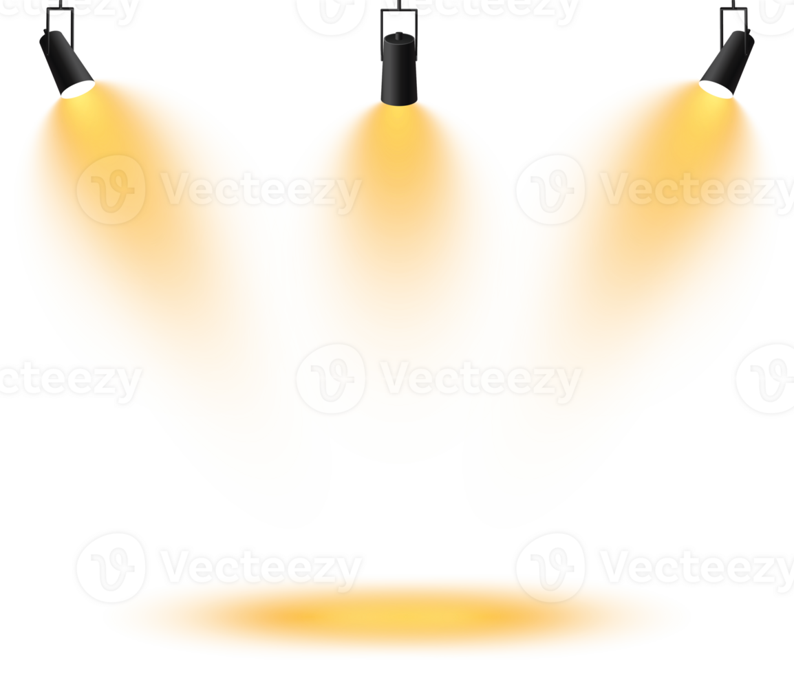 Bright Yellow or Golden Spotlight. Scene. Stage. Podium. Light Effects. Glow light effect. Glowing lamp. . Illustration number 268 png