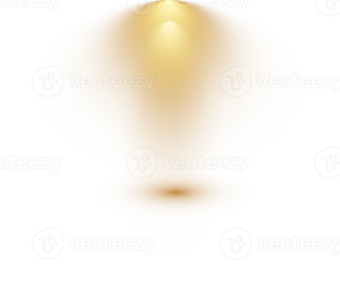 Bright Yellow or Golden Spotlight. Scene. Stage. Podium. Light Effects. Glow light effect. Glowing lamp. . Illustration number 241 png
