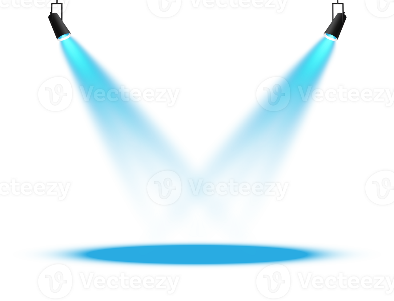 Bright blue Spotlight. Scene. Stage. Podium. Light Effects. Glow light effect. Glowing lamp. . Illustration number 228 png