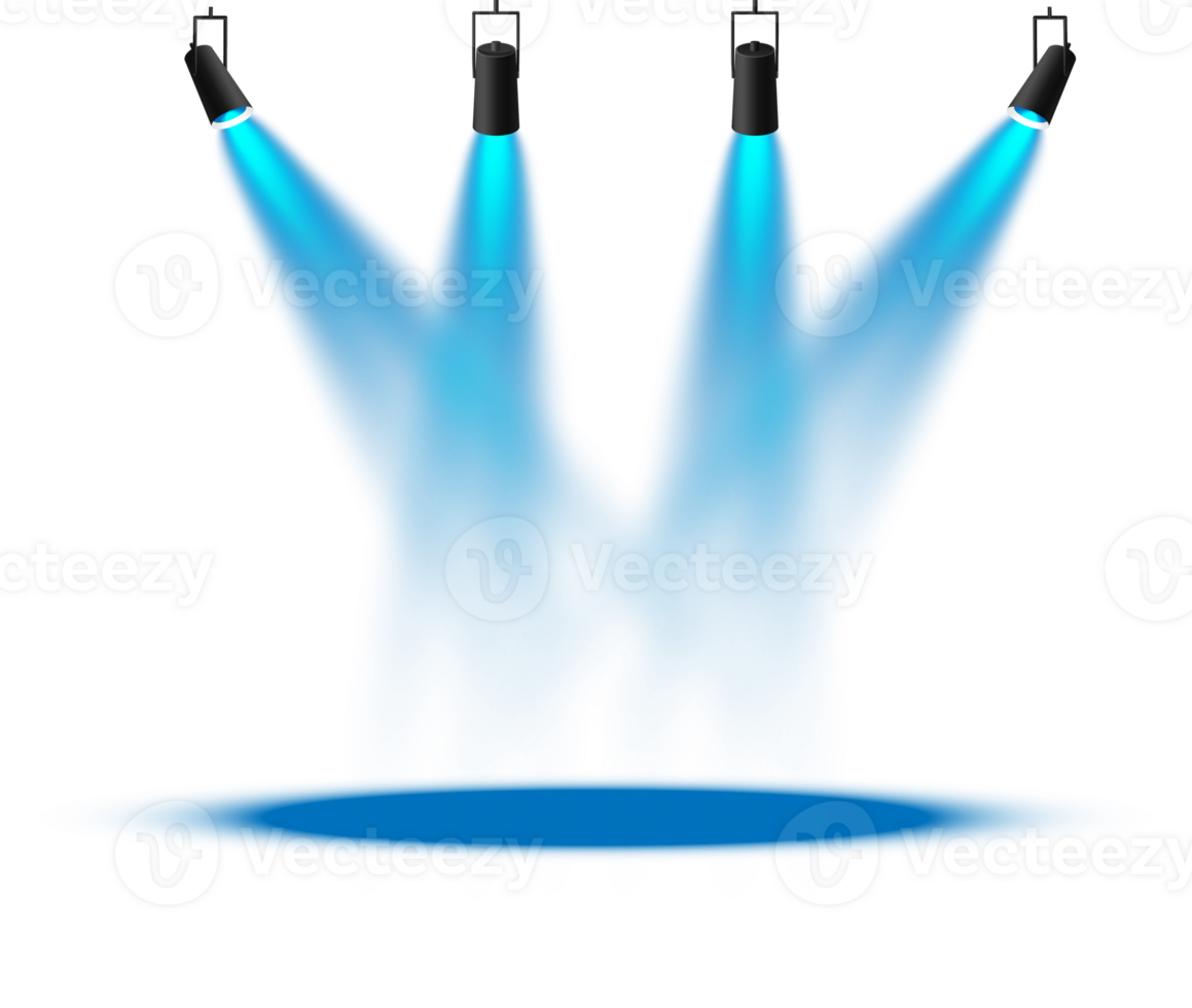 Bright blue Spotlight. Scene. Stage. Podium. Light Effects. Glow light effect. Glowing lamp. . Illustration number 217 png