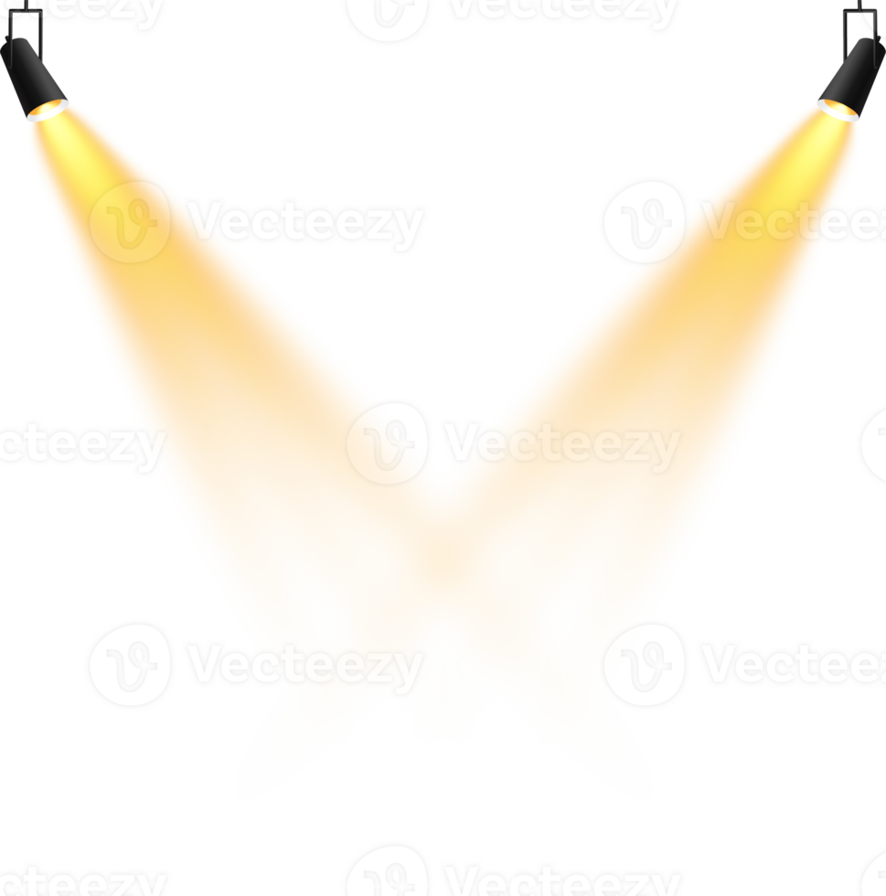 Bright Yellow or Golden Spotlight. Scene. Stage. Podium. Light Effects. Glow light effect. Glowing lamp. . Illustration number 214 png