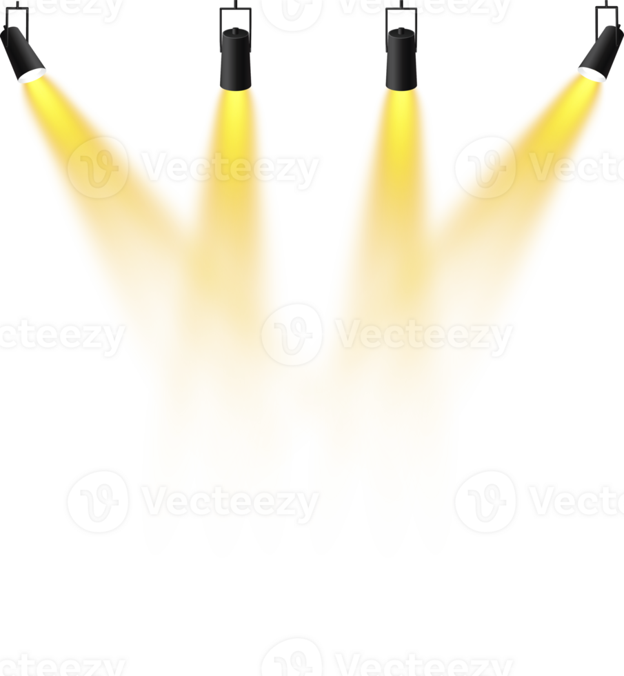 Bright Yellow or Golden Spotlight. Scene. Stage. Podium. Light Effects. Glow light effect. Glowing lamp. . Illustration number 213 png