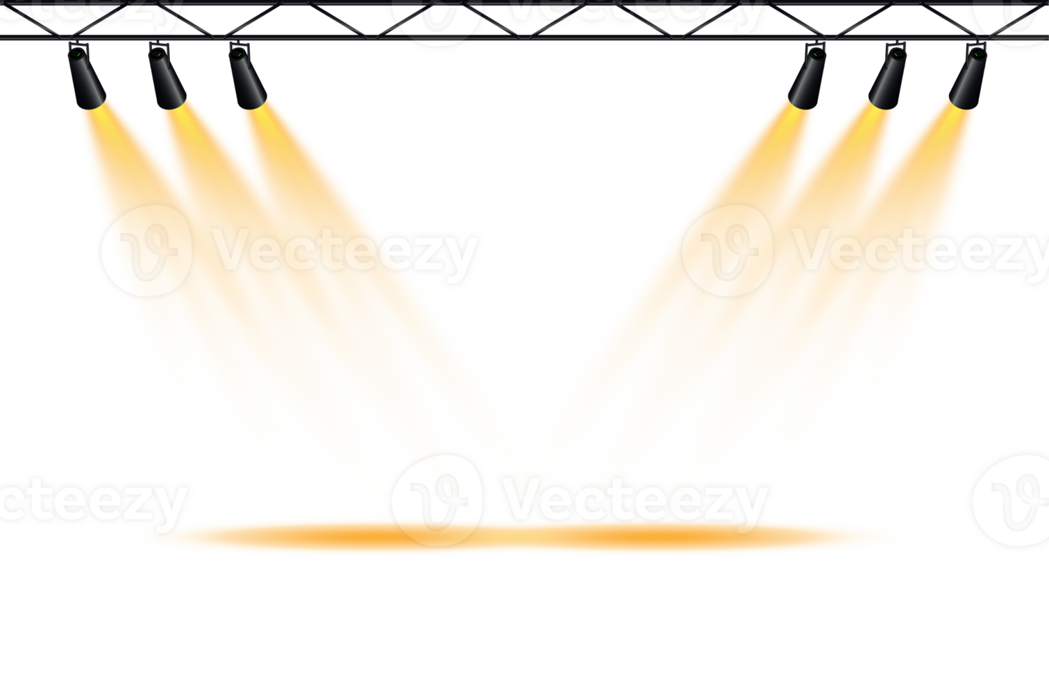 Bright Yellow or Golden Spotlight. Scene. Stage. Podium. Light Effects. Glow light effect. Glowing lamp. . Illustration number 216 png