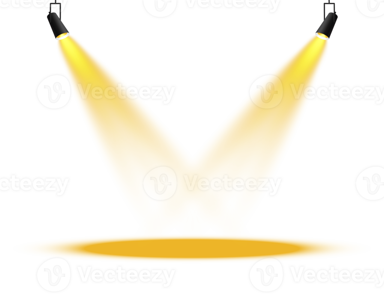 Bright Yellow or Golden Spotlight. Scene. Stage. Podium. Light Effects. Glow light effect. Glowing lamp. . Illustration number 210 png
