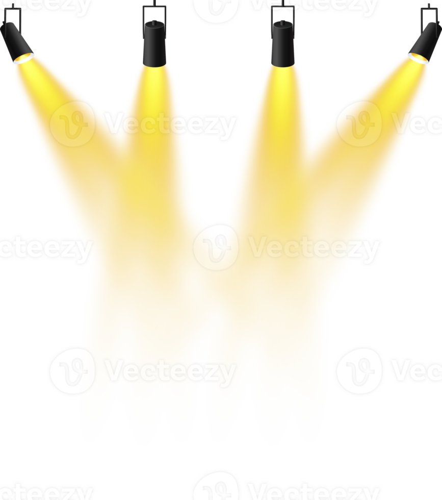 Bright Yellow or Golden Spotlight. Scene. Stage. Podium. Light Effects. Glow light effect. Glowing lamp. . Illustration number 197 png