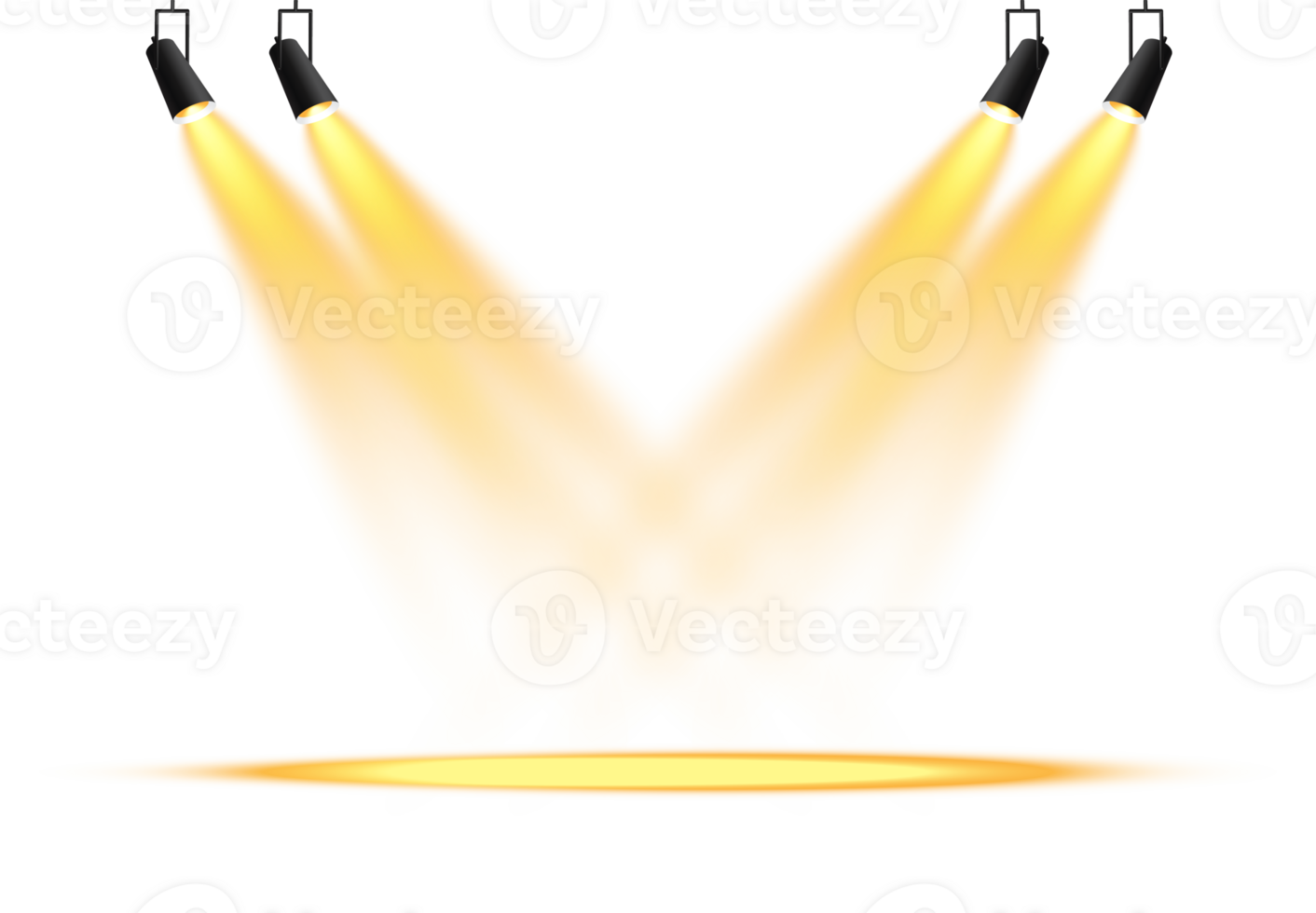 Bright Yellow or Golden Spotlight. Scene. Stage. Podium. Light Effects. Glow light effect. Glowing lamp. . Illustration number 192 png