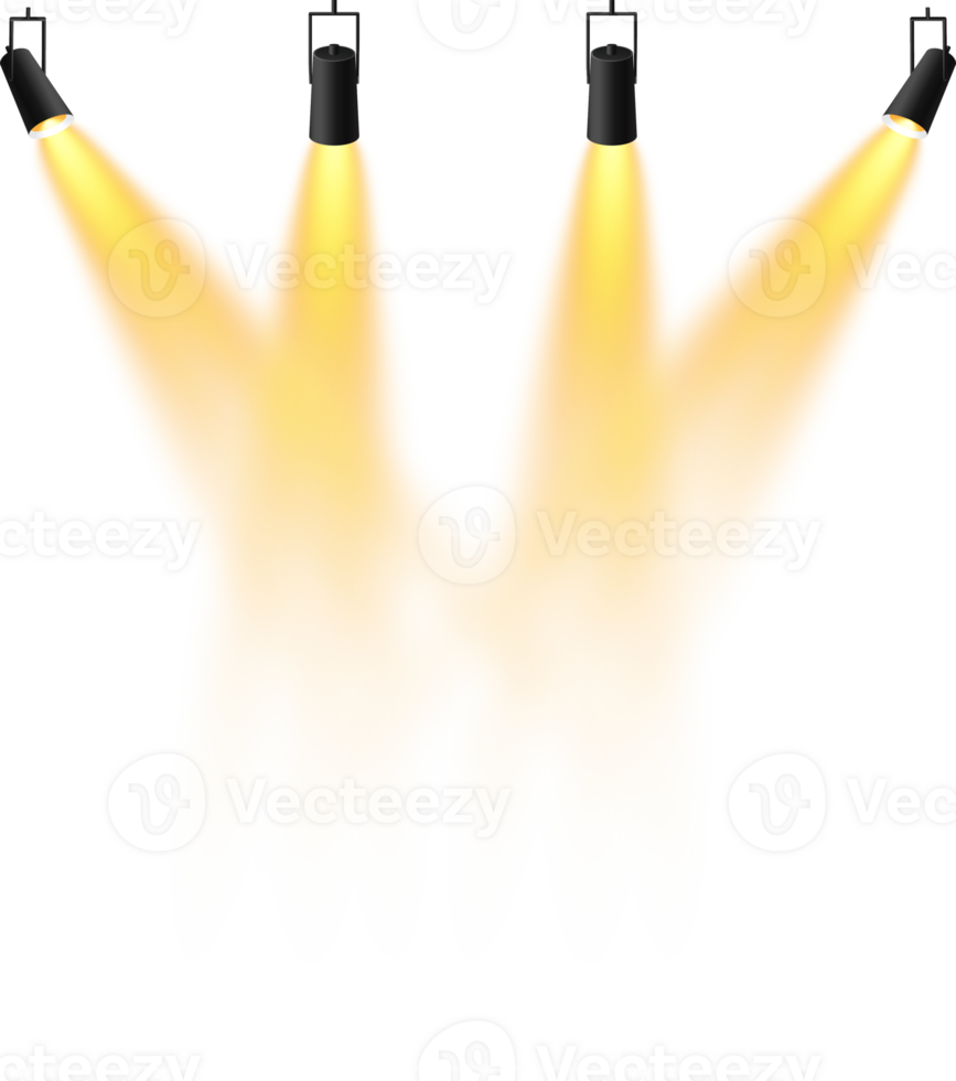 Bright Yellow or Golden Spotlight. Scene. Stage. Podium. Light Effects. Glow light effect. Glowing lamp. . Illustration number 188 png