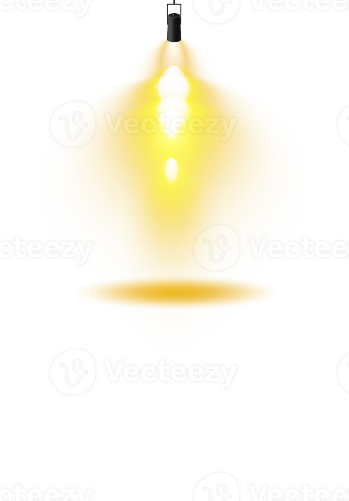 Bright Yellow or Golden Spotlight. Scene. Stage. Podium. Light Effects. Glow light effect. Glowing lamp. . Illustration number 128 png