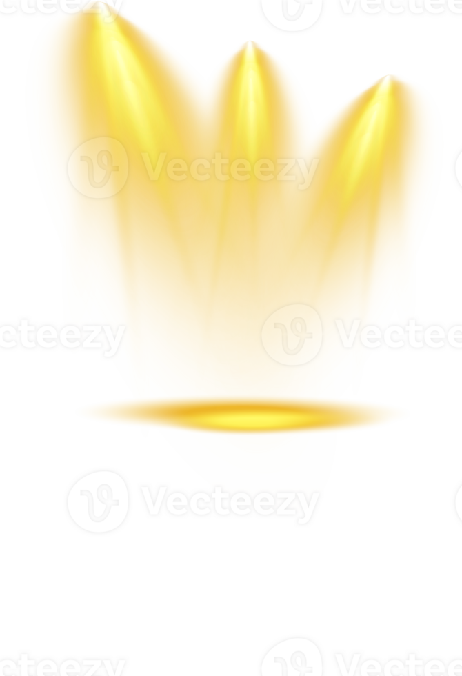 Bright Yellow or Golden Spotlight. Scene. Stage. Podium. Light Effects. Glow light effect. Glowing lamp. . Illustration number 101 png