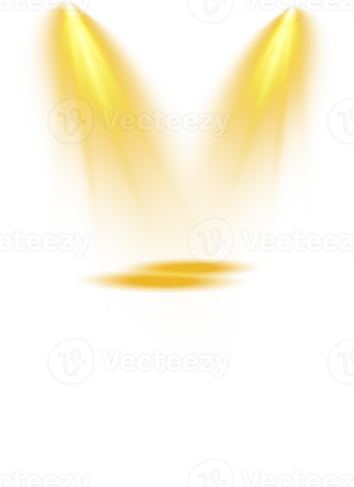 Bright Yellow or Golden Spotlight. Scene. Stage. Podium. Light Effects. Glow light effect. Glowing lamp. . Illustration number 102 png