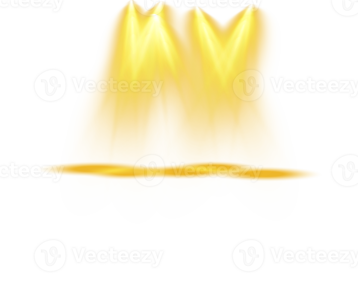 Bright Yellow or Golden Spotlight. Scene. Stage. Podium. Light Effects. Glow light effect. Glowing lamp. . Illustration number 95 png