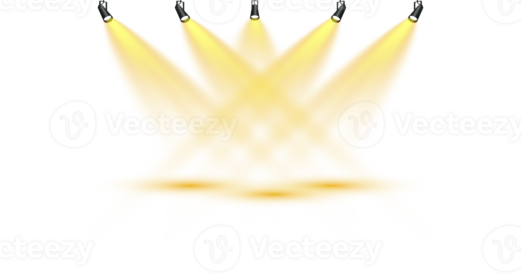 Bright Yellow or Golden Spotlight. Scene. Stage. Podium. Light Effects. Glow light effect. Glowing lamp. . Illustration number 42 png