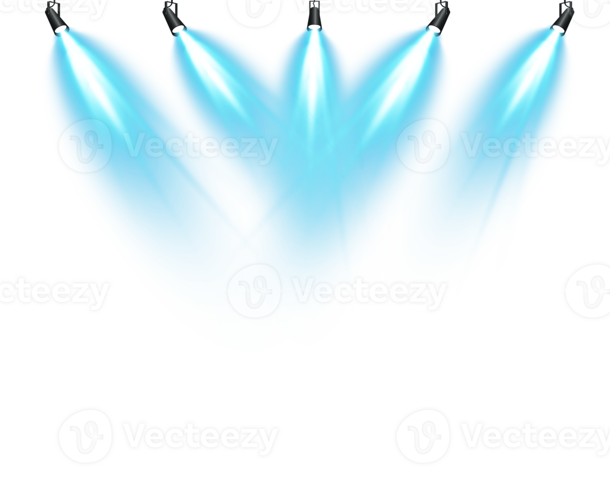 Bright blue Spotlight. Scene. Stage. Podium. Light Effects. Glow light effect. Glowing lamp. . Illustration number 62 png