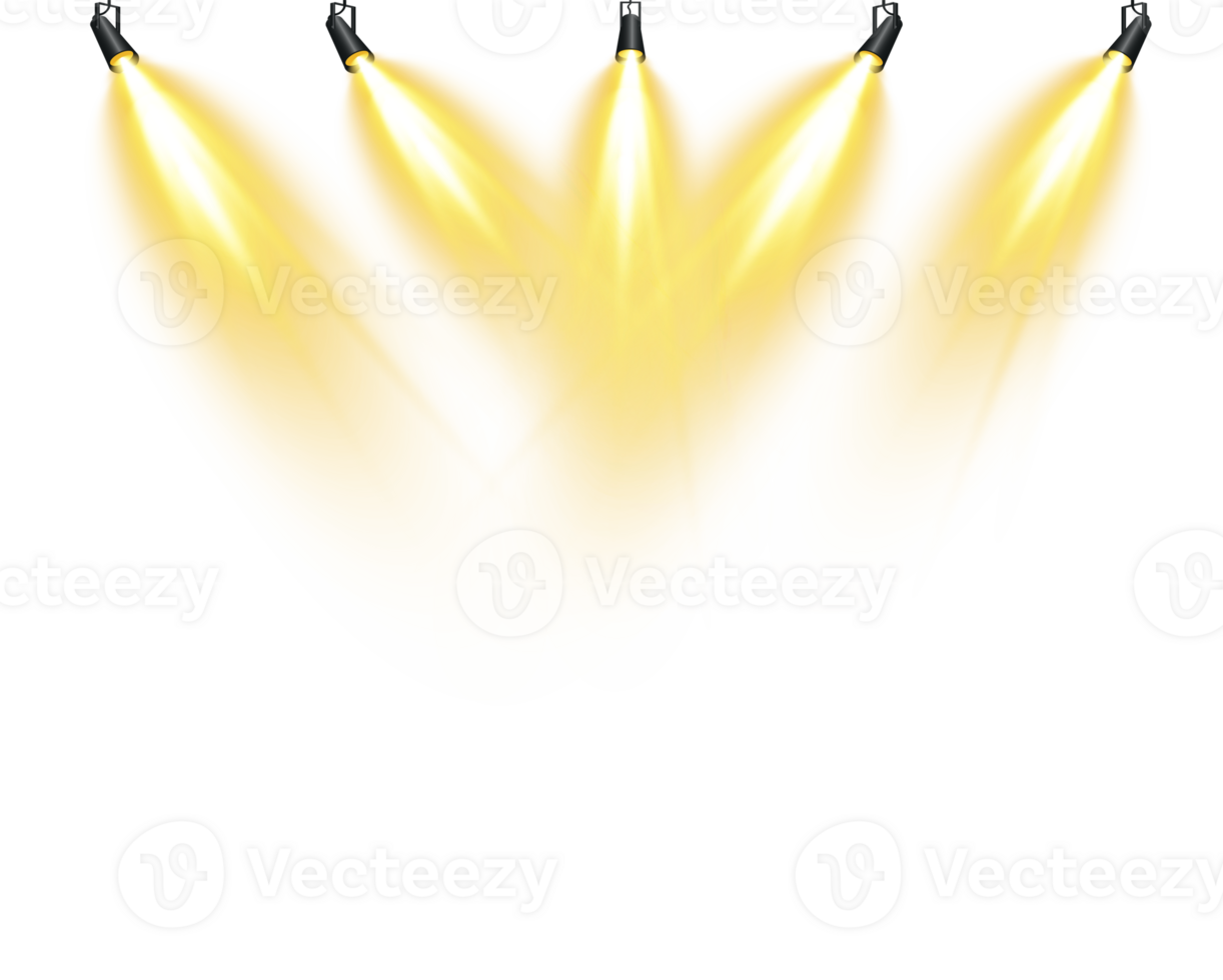 Bright Yellow or Golden Spotlight. Scene. Stage. Podium. Light Effects. Glow light effect. Glowing lamp. . Illustration number 37 png