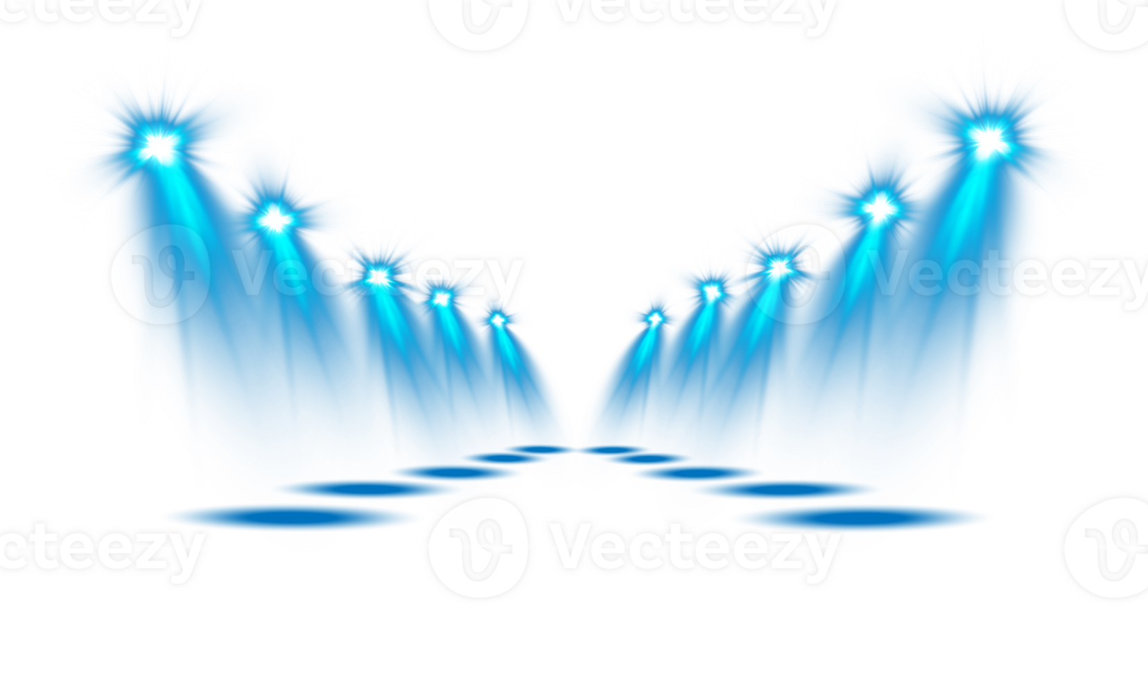 Bright blue Spotlight. Scene. Stage. Podium. Light Effects. Glow light effect. Glowing lamp. . Illustration number 38 png