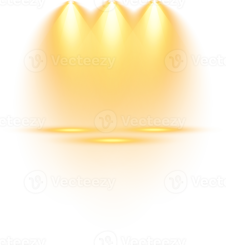 Bright Yellow or Golden Spotlight. Scene. Stage. Podium. Light Effects. Glow light effect. Glowing lamp. . Illustration number 9 png