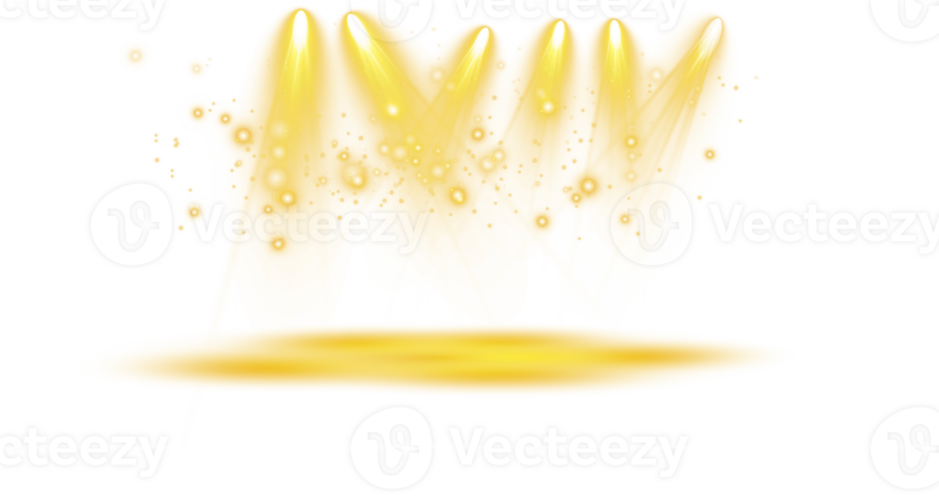 Bright Yellow or Golden Spotlight. Scene. Stage. Podium. Light Effects. Glow light effect. Glowing lamp. . Illustration number 4 png