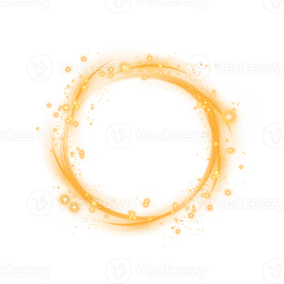 Yellow or golden spark circle light effect with magic glow. Abstract round glitter sparkle yellow or golden. Shiny luxury circular dust particle design set with starlight trail. . Number 13 png