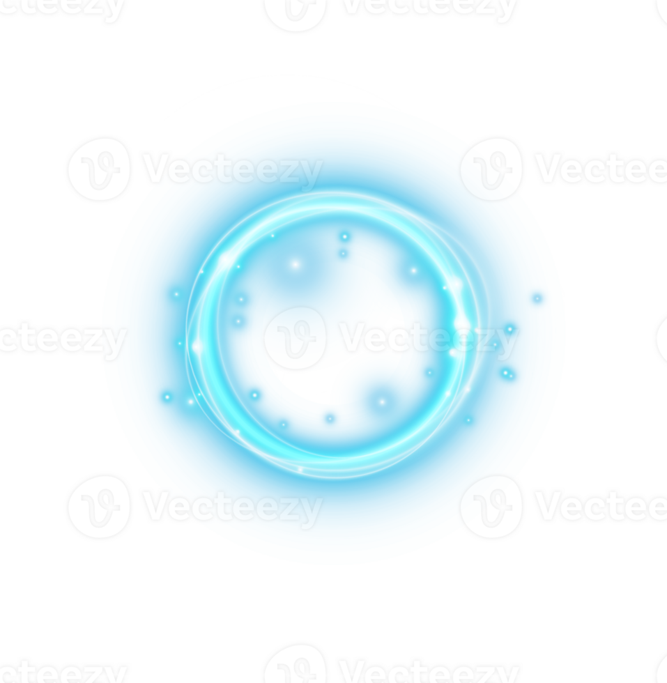 Blue spark circle light effect with magic glow. Abstract round glitter sparkle blue. Shiny luxury circular dust particle design set with starlight trail. . Illustration number 7 png
