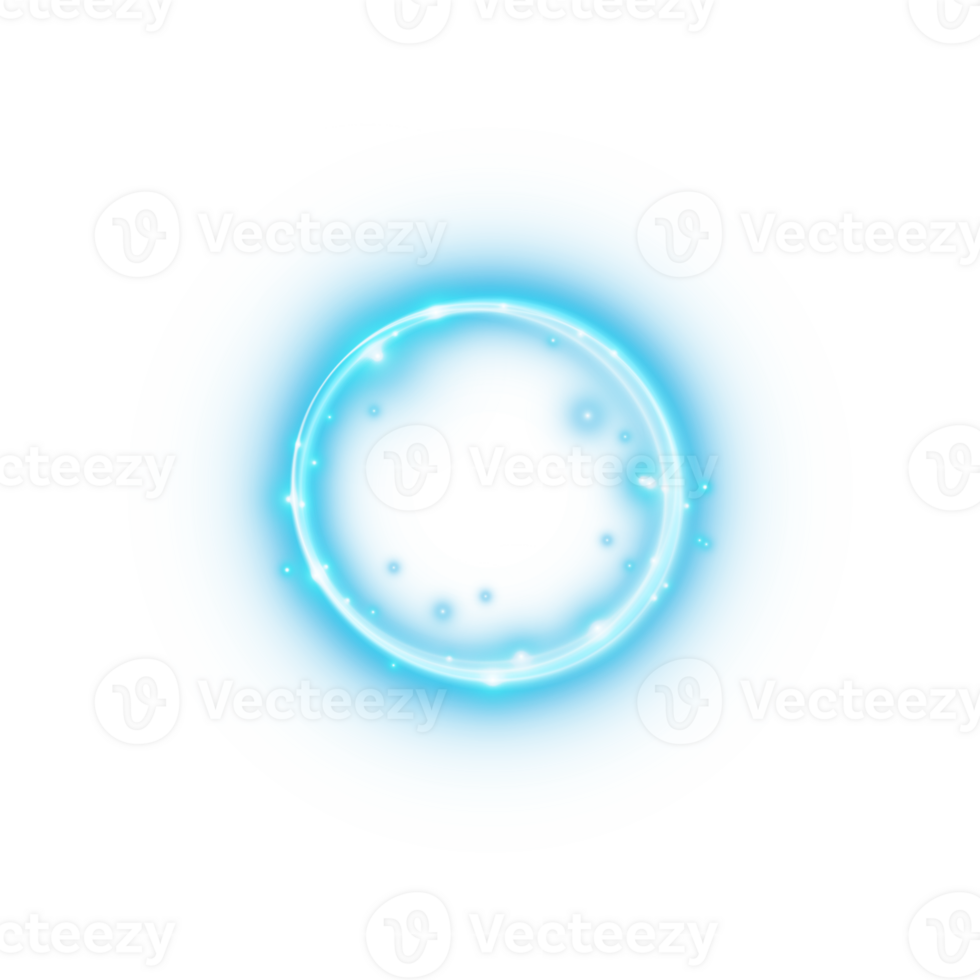 Blue spark circle light effect with magic glow. Abstract round glitter sparkle blue. Shiny luxury circular dust particle design set with starlight trail. . Illustration number 3 png