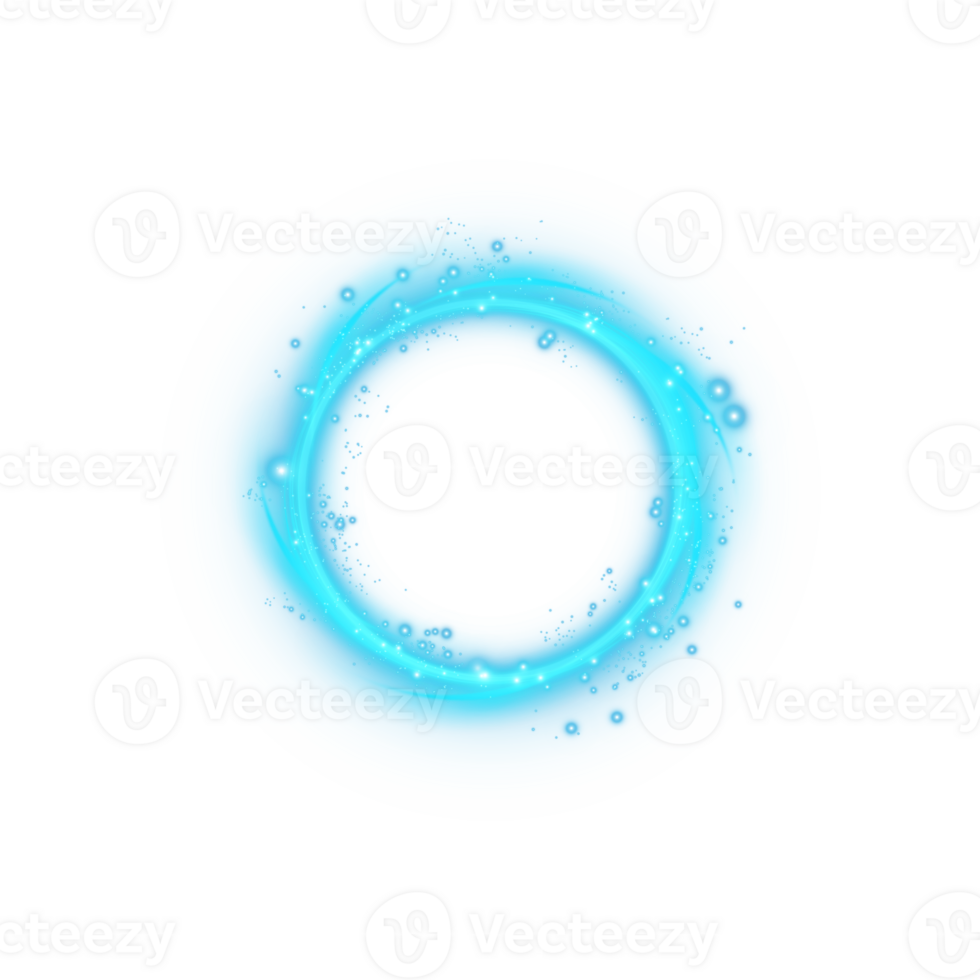 Blue spark circle light effect with magic glow. Abstract round glitter sparkle blue. Shiny luxury circular dust particle design set with starlight trail. . Illustration number 4 png