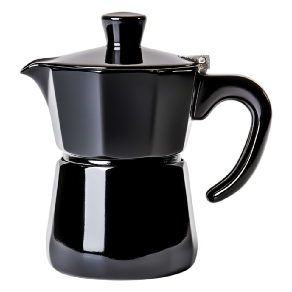 Elegant Black Coffee Pot for Brewing Fresh Espresso in a Modern Kitchen png