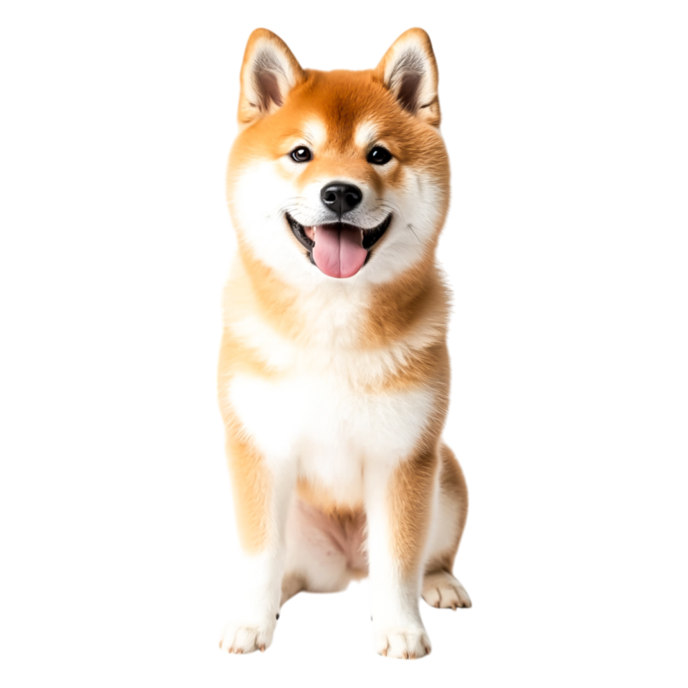 Playful Shiba Inu Dog Smiling with Joyful Expressigainst png