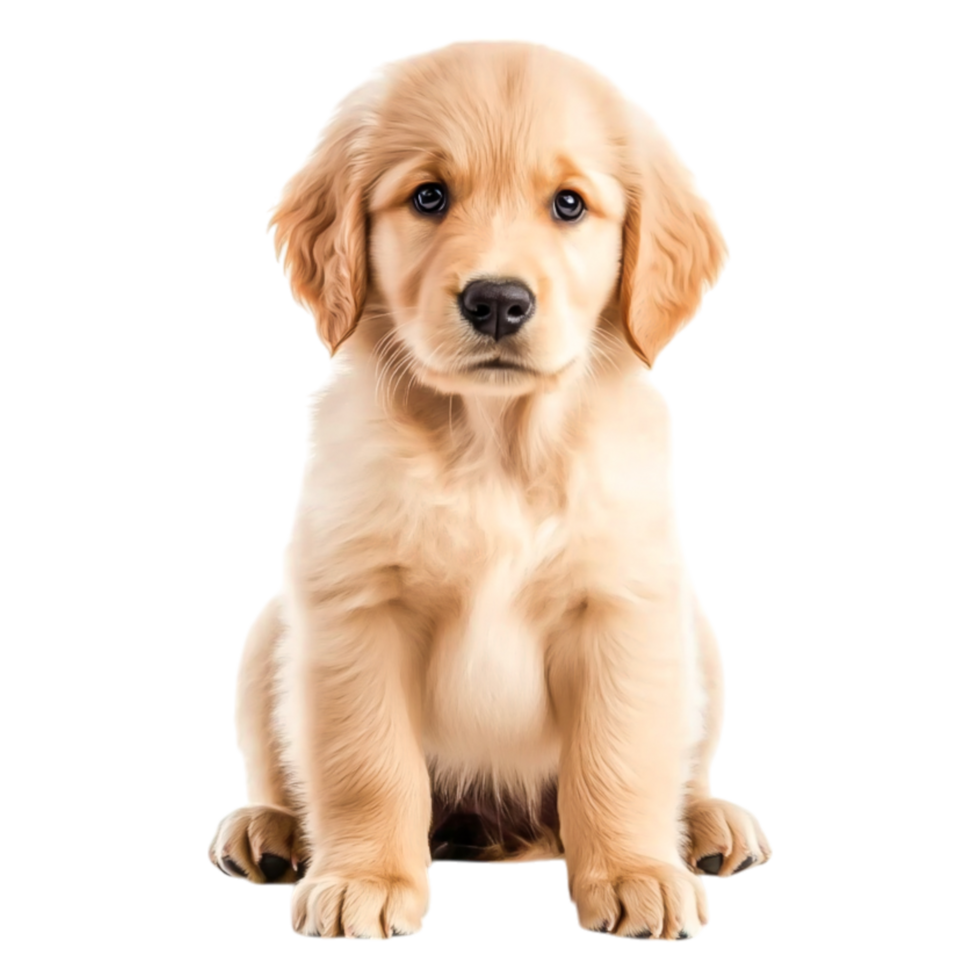 Adorable Golden Retriever Puppy Sitting Quietly on png
