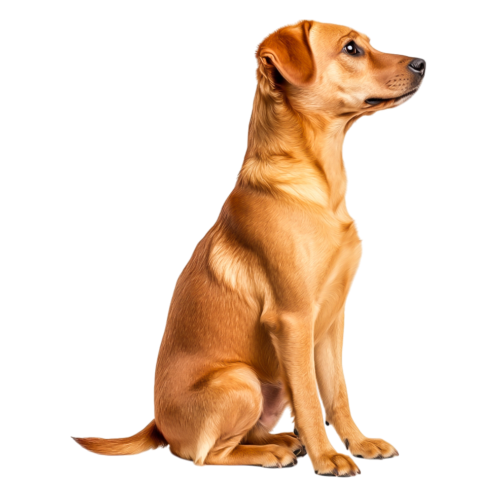 Portrait of a Golden Labrador Dog Sitting with Alert Expressind Bright Coat png