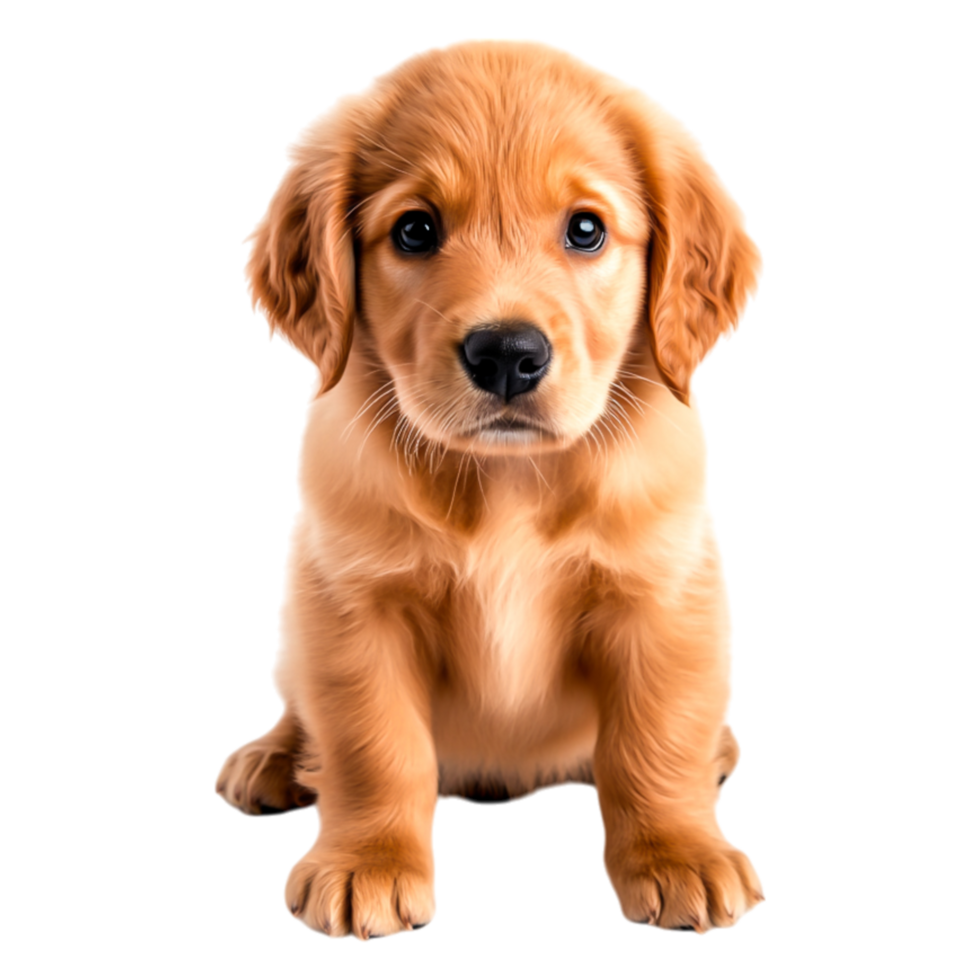 Cute Golden Retriever Puppy Sitting on Isolated png