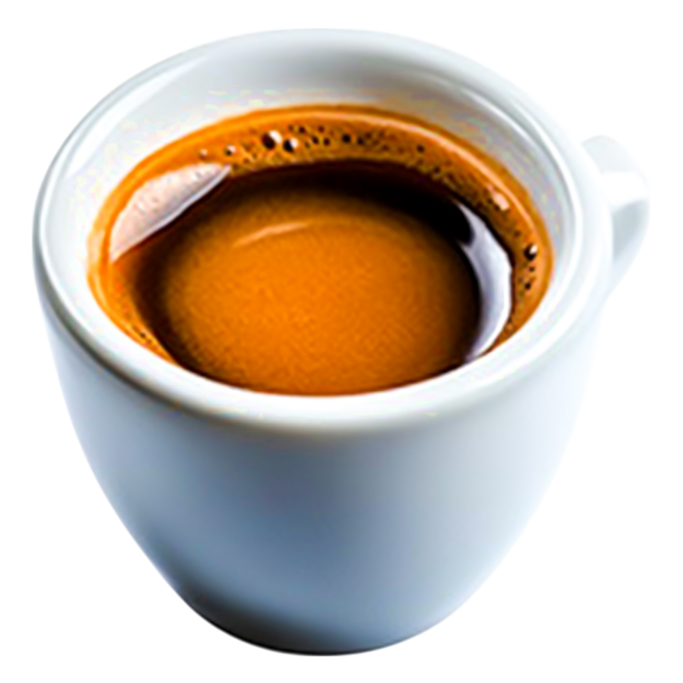 closeup of Rich Brown Coffee in a White Cup Light Background png