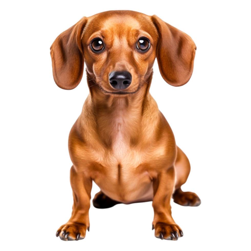 Cute and Playful Dachshund Dog with Beautiful Brown Coat Sitting Still png