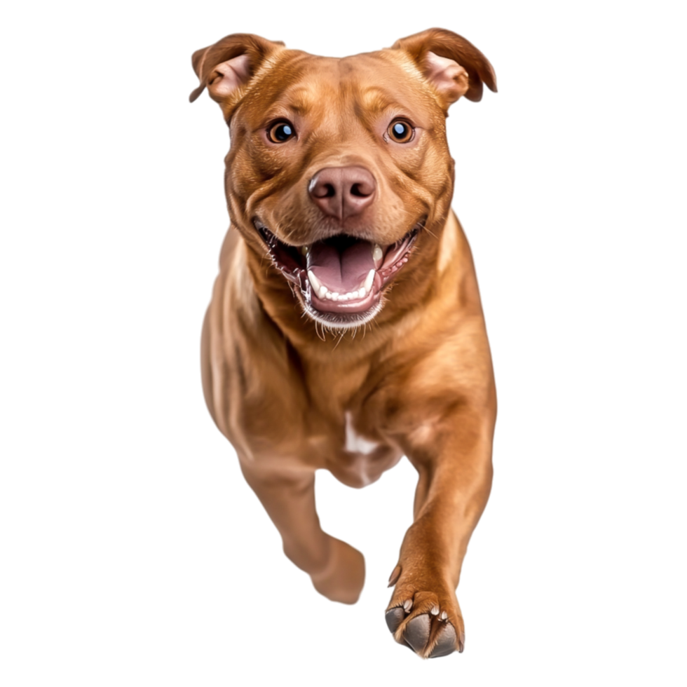Happy Brown Dog Running Outdoors with Joyful Expressind Energetic Energy png
