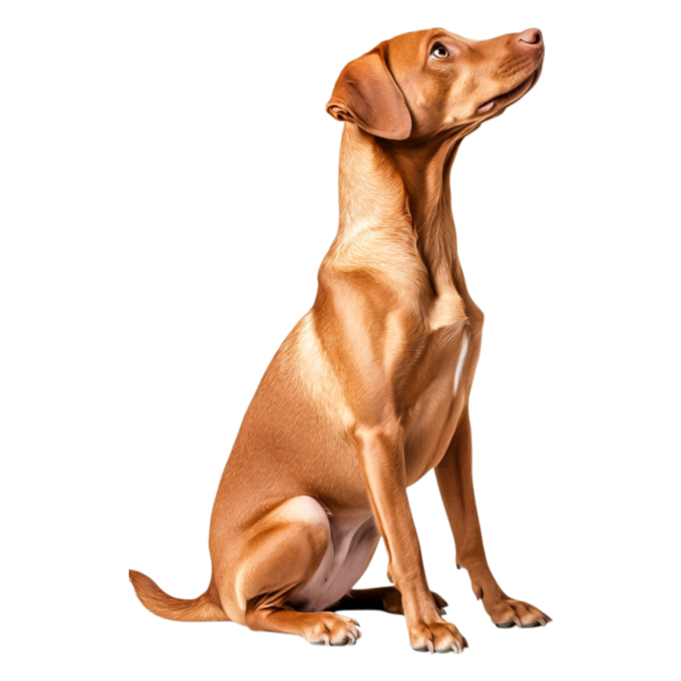 Dog Sitting Elegantly with Attentive Expressind Bright Coat png