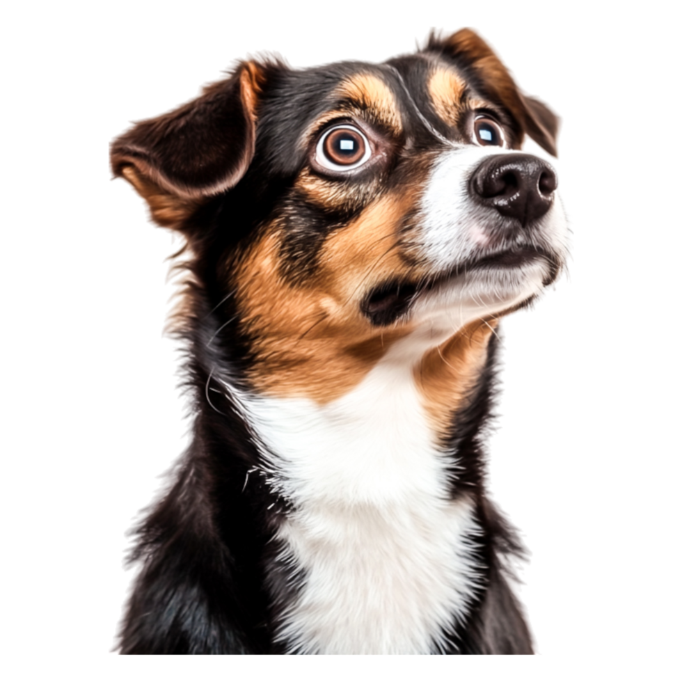 closeup Portrait of a Curious Dog with Bright Eyes and Playful Expression png