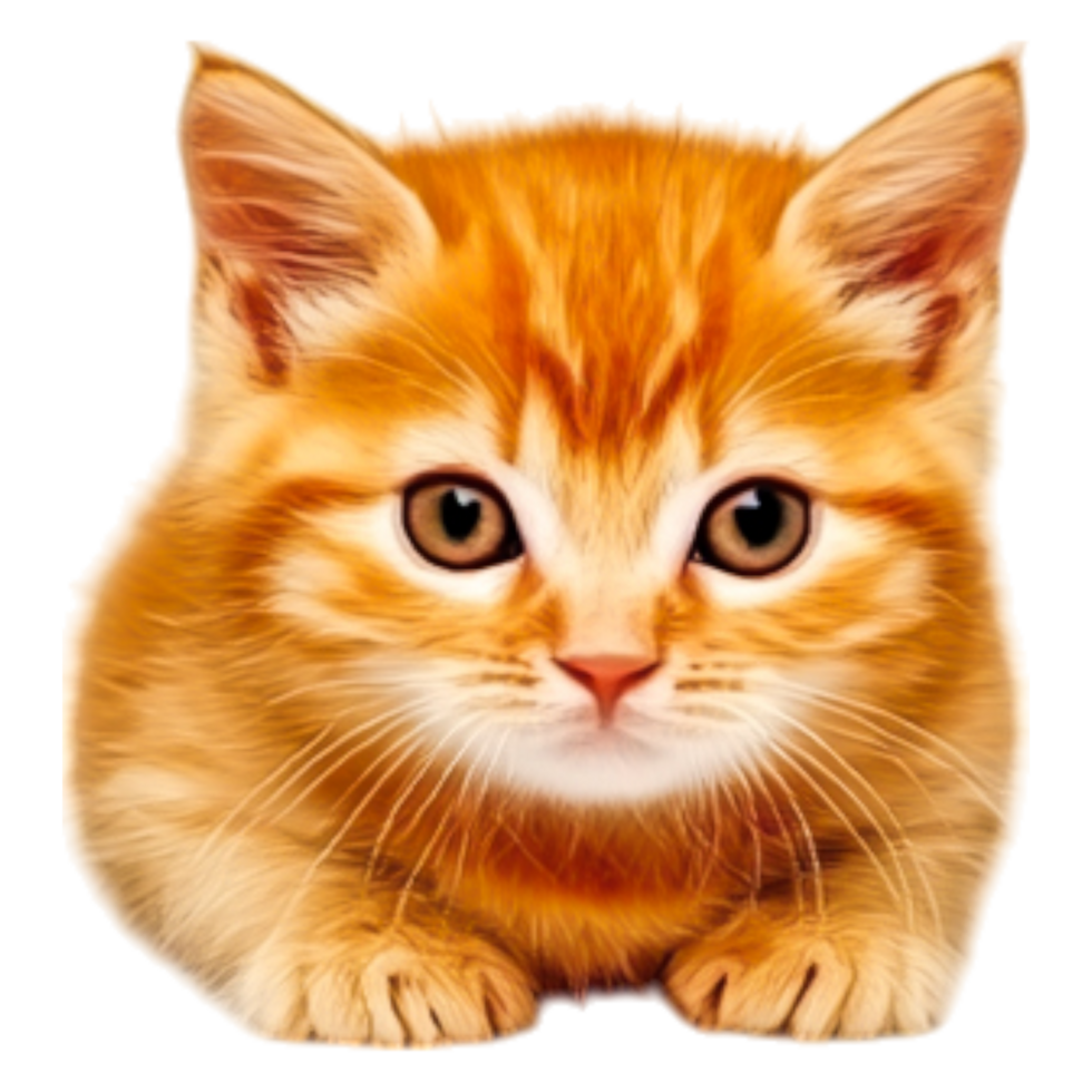Orange Tabby Kitten with Striking Eyes in a Playful Pose png