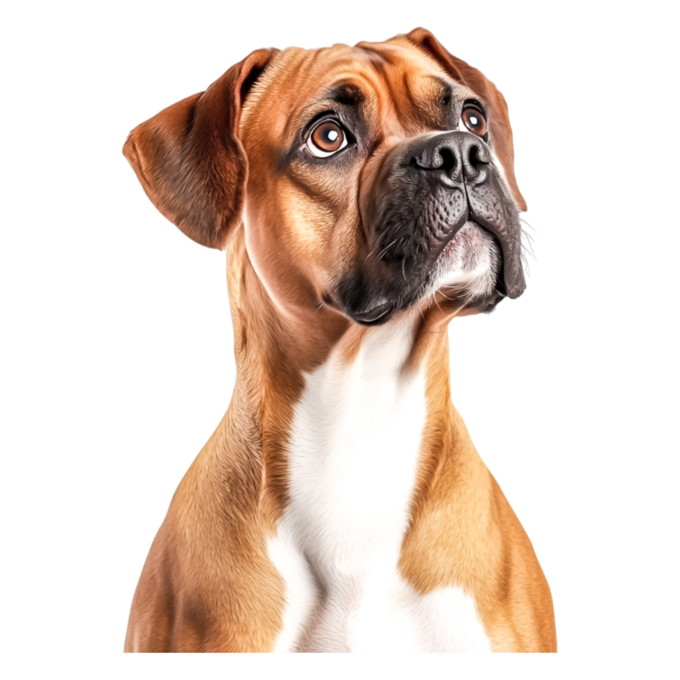 Portrait of a Thoughtful Boxer Dog with Expressive Face and Soft Fur png