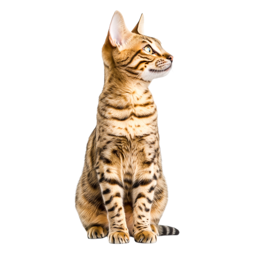 Majestic and Playful Domestic Cat with Striking Coat Pattern and Colors png