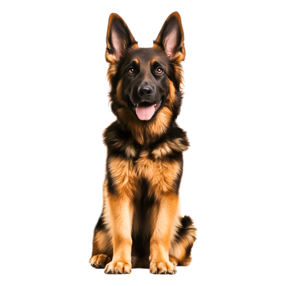 Majestic German Shepherd Sitting Proudly in Studio Lighting png